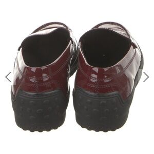 Tod's Burgundy Patent Leather Driving Loafers